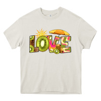 Cream love kiwi Heavy Core Tee - RanaPortraitStore