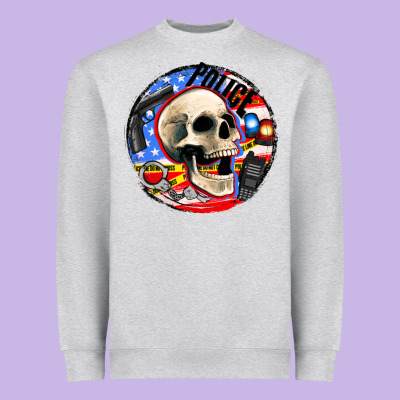 Police Skull And Police Equipment Heavyweight Sweatshirt Designed By Adodesignshop