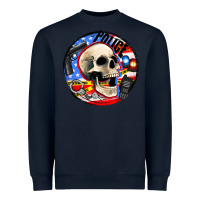 Navy police skull and police equipment Heavyweight Sweatshirt - AdoDesignShop