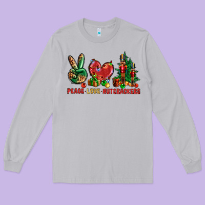 Peace Love Nutcrackers Long Sleeve Tee Designed By Bundleandbundleshop