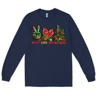 Navy Peace Love Nutcrackers Long Sleeve Tee - BundleAndBundleShop