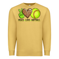 Antique Gold peace love softball Premium Sweatshirt - AdoDesignShop