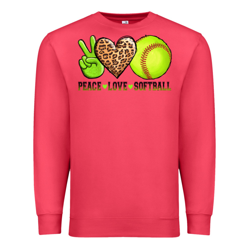 Peace Love Softball Premium Sweatshirt by AdoDesignShop | Teevron