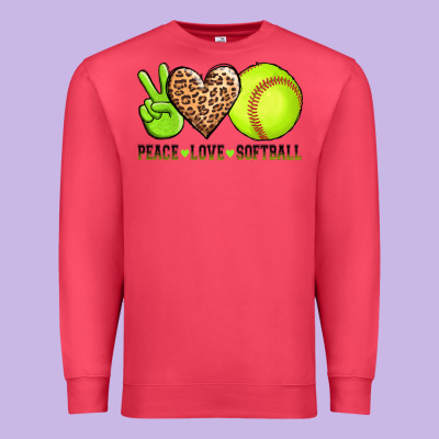 Peace Love Softball Premium Sweatshirt Designed By Adodesignshop