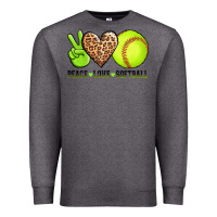 Charcoal Heather peace love softball Premium Sweatshirt - AdoDesignShop