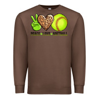 Chestnut peace love softball Premium Sweatshirt - AdoDesignShop