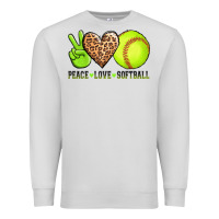 Dove Grey peace love softball Premium Sweatshirt - AdoDesignShop