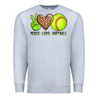 Heather Grey peace love softball Premium Sweatshirt - AdoDesignShop
