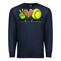 Navy peace love softball Premium Sweatshirt - AdoDesignShop