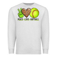 Oatmeal Heather peace love softball Premium Sweatshirt - AdoDesignShop