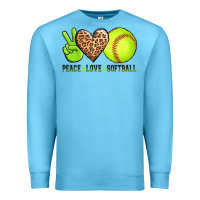 Ocean Blue peace love softball Premium Sweatshirt - AdoDesignShop