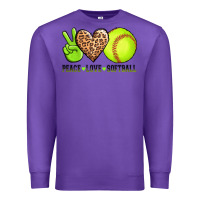 Purple peace love softball Premium Sweatshirt - AdoDesignShop