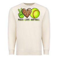 Sandshell peace love softball Premium Sweatshirt - AdoDesignShop