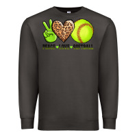 Smoke peace love softball Premium Sweatshirt - AdoDesignShop