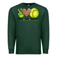 Sports Green peace love softball Premium Sweatshirt - AdoDesignShop