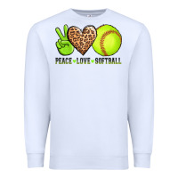 White peace love softball Premium Sweatshirt - AdoDesignShop