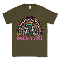 Army Green race day vibes rainbow Classic Tee - Artiststas