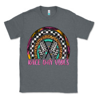 Charcoal Heather race day vibes rainbow Classic Tee - Artiststas