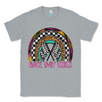 Heather Grey race day vibes rainbow Classic Tee - Artiststas