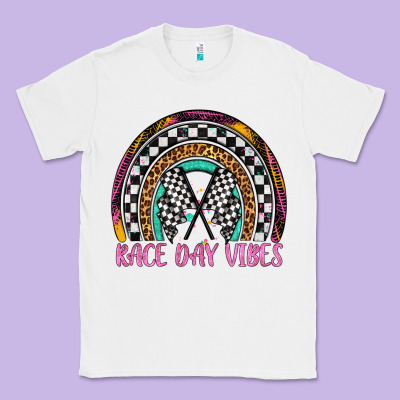 Race Day Vibes Rainbow Classic Tee Designed By Artiststas