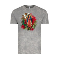 Cloud Rock Our Lady Of Guadalupe Mexican Flag Cactus Roses Vintage Tee - FaDigitalArtStudio