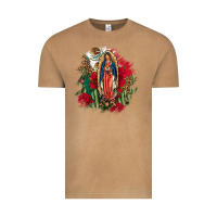 Vintage Camel Our Lady Of Guadalupe Mexican Flag Cactus Roses Vintage Tee - FaDigitalArtStudio