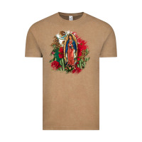 Vintage Coffee Our Lady Of Guadalupe Mexican Flag Cactus Roses Vintage Tee - FaDigitalArtStudio