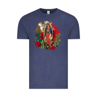 Our Lady Of Guadalupe Mexican Flag Cactus Roses Vintage Tee | Teevron