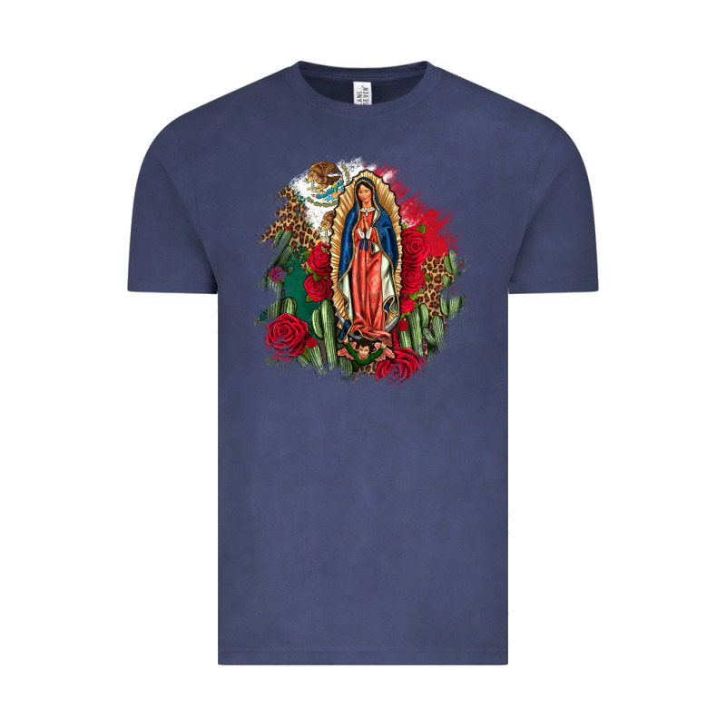 Our Lady Of Guadalupe Mexican Flag Cactus Roses Vintage Tee by FaDigitalArtStudio | Teevron