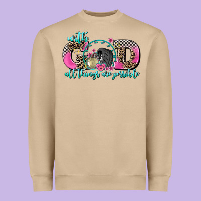 With God All Things Are Possible Race Heavyweight Sweatshirt Designed By Adodesignshop