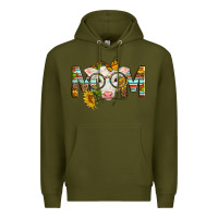 Army Green Western Baby Calf Mom With Sunflower Mother's Day Premium Hoodie - LillyAllenDesigns