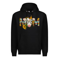 Black Western Baby Calf Mom With Sunflower Mother's Day Premium Hoodie - LillyAllenDesigns