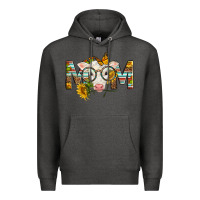 Charcoal Heather Western Baby Calf Mom With Sunflower Mother's Day Premium Hoodie - LillyAllenDesigns
