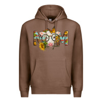 Chestnut Western Baby Calf Mom With Sunflower Mother's Day Premium Hoodie - LillyAllenDesigns