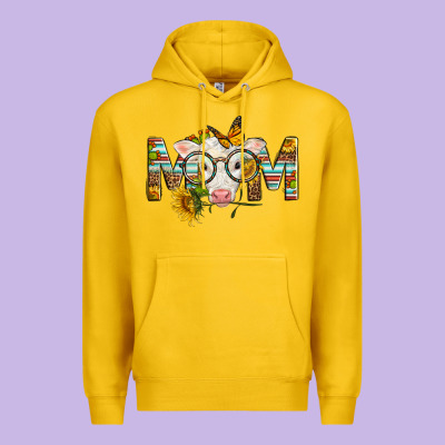 Western Baby Calf Mom With Sunflower Mother's Day Premium Hoodie Designed By Lillyallendesigns