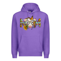 Purple Western Baby Calf Mom With Sunflower Mother's Day Premium Hoodie - LillyAllenDesigns