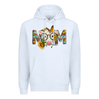 White Western Baby Calf Mom With Sunflower Mother's Day Premium Hoodie - LillyAllenDesigns