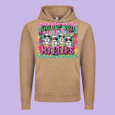 Chilling With My Peeps Vintage Hoodie Designed By Fadigitalartstudio