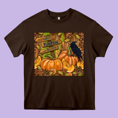 Cutest Pumpkin In The Patch Heavy Core Tee Designed By Tumblerdesignbyshophia