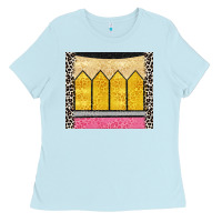 Baby Blue glitter pencil Ladies Tee - CowGirlArtShop