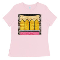 Bubblegum Pink glitter pencil Ladies Tee - CowGirlArtShop
