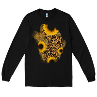 Black glitter sunflowers leopard patch Long Sleeve Tee - RanaPortraitStore