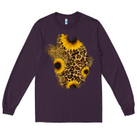 Plum glitter sunflowers leopard patch Long Sleeve Tee - RanaPortraitStore