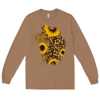 Toasted Coconut glitter sunflowers leopard patch Long Sleeve Tee - RanaPortraitStore
