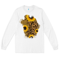 White glitter sunflowers leopard patch Long Sleeve Tee - RanaPortraitStore