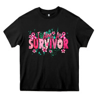 Black I am a survivor Cancer Awareness Heavy Core Tee - HowdyJamesFarm