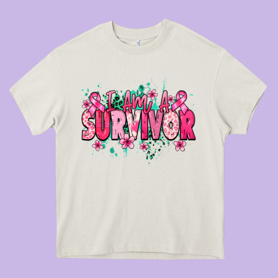 I Am A Survivor Cancer Awareness Heavy Core Tee Designed By Howdyjamesfarm