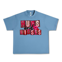 Pebble Blue Hugs and kisses Valentine's Day Urban Heavy Tee - FaDigitalArtStudio