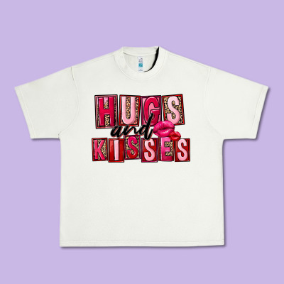 Hugs And Kisses Valentine's Day Urban Heavy Tee Designed By Fadigitalartstudio