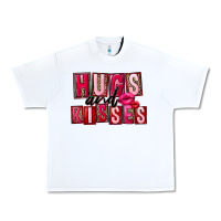 White Hugs and kisses Valentine's Day Urban Heavy Tee - FaDigitalArtStudio